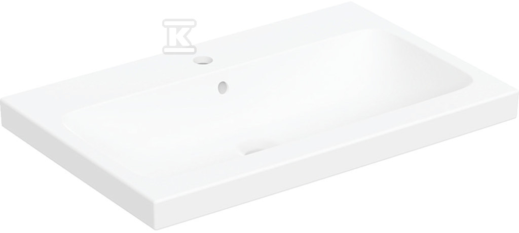 Umywalka iCon Light stawiana na blat 75 cm z otworem na środku z przelewem Biały-alpin / Matowy 501.848.JT.1 - obrazek 1