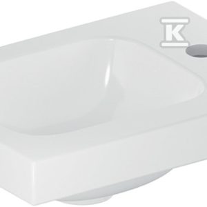 Umywalka iCon Light kompaktowa 38 cm z otworem z prawej bez przelewu z półką z prawej 501.830.00.1 Umywalka iCon Light kompaktowa 38 cm z otworem z prawej bez przelewu z półką z prawej 501.830.00.1
