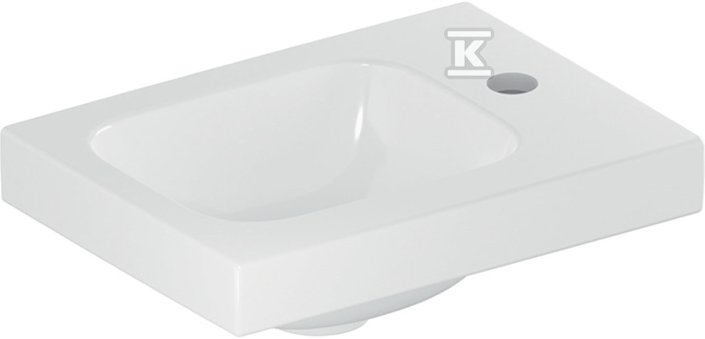 Umywalka iCon Light kompaktowa 38 cm z otworem z prawej bez przelewu z półką z prawej 501.830.00.1 - obrazek 1