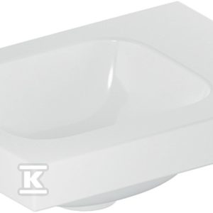 Umywalka iCon Light kompaktowa 38 cm bez otworu bez przelewu z półką z prawej 501.830.00.3 Umywalka iCon Light kompaktowa 38 cm bez otworu bez przelewu z półką z prawej 501.830.00.3