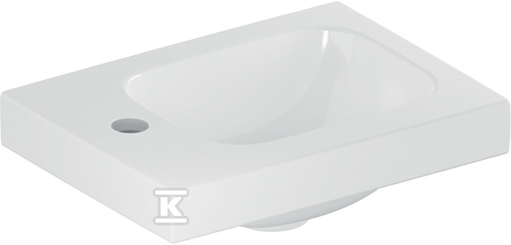 Umywalka iCon Light kompaktowa 38 cm z otworem z lewej bez przelewu z półką z lewej 501.831.00.1 - obrazek 1