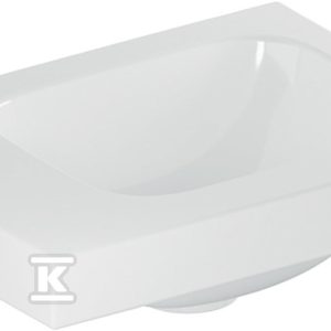 Umywalka iCon Light kompaktowa 38 cm bez otworu bez przelewu z półką z lewej 501.831.00.3 Umywalka iCon Light kompaktowa 38 cm bez otworu bez przelewu z półką z lewej 501.831.00.3