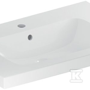 Umywalka iCon Light z powierzchnią odkładczą 75 cm z otworem na środku z przelewem 501.839.00.1 Umywalka iCon Light z powierzchnią odkładczą 75 cm z otworem na środku z przelewem 501.839.00.1