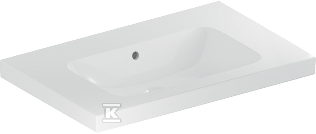 Umywalka iCon Light z powierzchnią odkładczą 75 cm bez otworu z przelewem 501.839.00.3 - obrazek 1