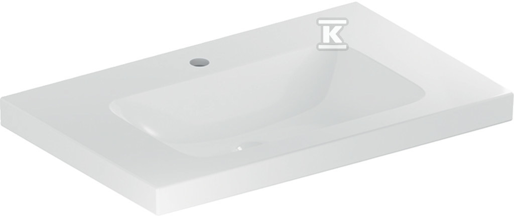 Umywalka iCon Light z powierzchnią odkładczą 75 cm z otworem na środku bez przelewu 501.839.00.5 - obrazek 1