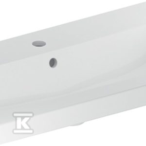 Umywalka iCon Light krótka 75 cm z otworem na środku z przelewem 501.842.00.1