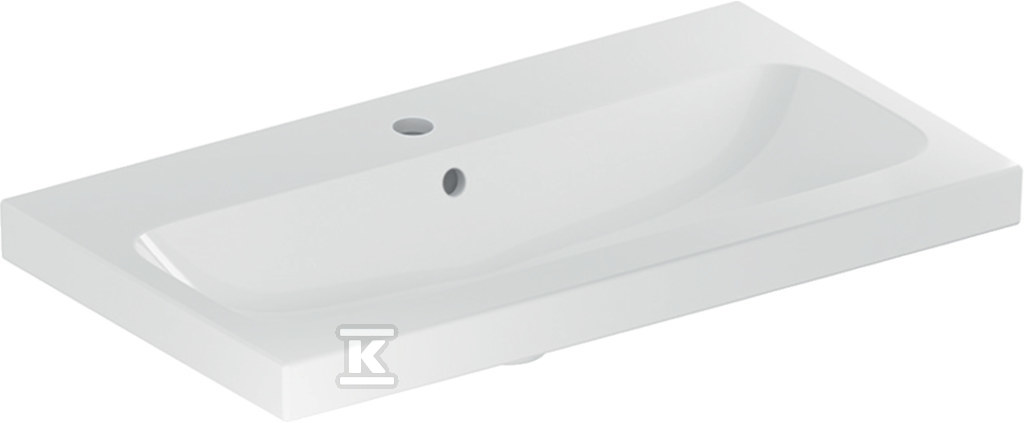 Umywalka iCon Light krótka 75 cm z otworem na środku z przelewem 501.842.00.1 - obrazek 1