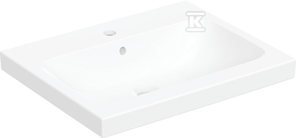 Umywalka iCon Light stawiana na blat 60 cm z otworem na środku z przelewem 501.847.00.1 - obrazek 1