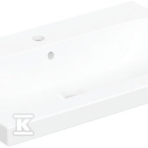 Umywalka iCon Light stawiana na blat 75 cm z otworem na środku z przelewem 501.848.00.1 Umywalka iCon Light stawiana na blat 75 cm z otworem na środku z przelewem 501.848.00.1