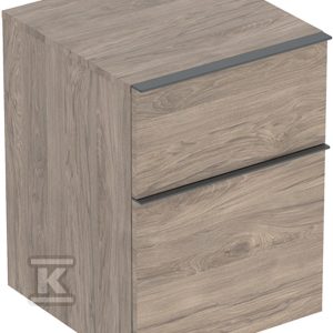 Boczna szafka iCon z dwoma szufladami 45 cm x 60 cm x 47 6 cm orzech hickory / melaminowa struktura drewna lava / matowy 502.315.JR.1 Boczna szafka iCon z dwoma szufladami 45 cm x 60 cm x 47 6 cm orzech hickory / melaminowa struktura drewna lava / matowy 502.315.JR.1