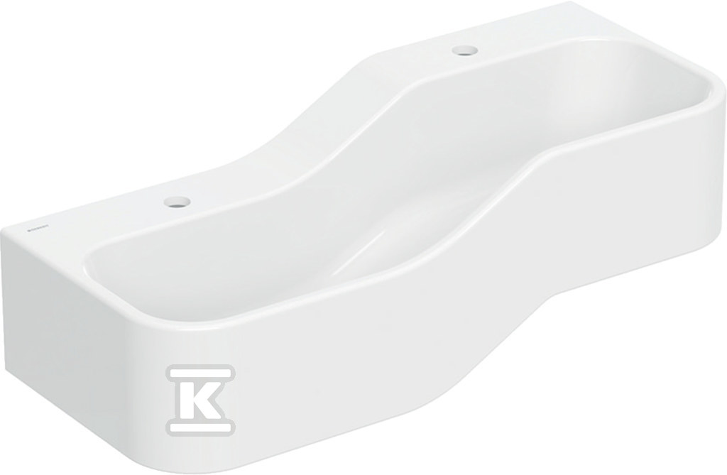 Umywalka dla dzieci Bambini B90 z otworami do 2 baterii umywalkowych głębsza umywalka po lewej stronie biała 502.973.00.1 - obrazek 1