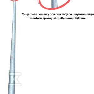 Słup oświetleniowy CN5/2,5/60/F160/NS pod bezpośredni montaż oprawy oświetleniowej O60mm CN5/2,5/60/F160/NS/01 Słup oświetleniowy CN5/2,5/60/F160/NS pod bezpośredni montaż oprawy oświetleniowej O60mm CN5/2,5/60/F160/NS/01