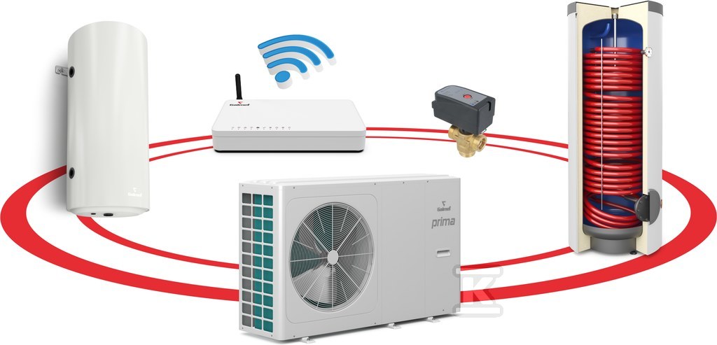 Pompa ciepła powietrzna monoblok Prima 10GT - 10 kW, 1 fazowa, 230 V hybrydowy system grzewczy R32 G200 B60 - Smart Home Sinum Lite SG-000046S - obrazek 1