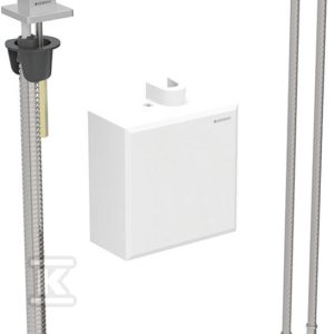 Bateria umywalkowa Brenta, stojąca, zasilanie bateryjne, z natynkową skrzynką funkcyjną, z mieszaczem termostatycznym, stal nierdzewna 116.178.SN.1