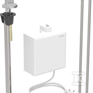 Bateria umywalkowa Piave, stojąca, zasilanie sieciowe, z natynkową skrzynką funkcyjną, z mieszaczem termostatycznym, stal nierdzewna 116.167.SN.1 Bateria umywalkowa Piave, stojąca, zasilanie sieciowe, z natynkową skrzynką funkcyjną, z mieszaczem termostatycznym, stal nierdzewna 116.167.SN.1