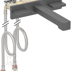 Bateria umywalkowa ONE, kształt geometryczny, ścienna, z mieszaczem, do podtynkowej skrzynki funkcyjnej, L18 cm, czarny mat 116.463.14.1 Bateria umywalkowa ONE, kształt geometryczny, ścienna, z mieszaczem, do podtynkowej skrzynki funkcyjnej, L18 cm, czarny mat 116.463.14.1
