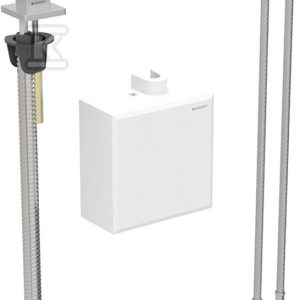 Bateria umywalkowa Brenta, stojąca, zasilanie bateryjne, z natynkową skrzynką funkcyjną, z mieszaczem, stal nierdzewna 116.174.SN.1