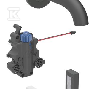 Bateria umywalkowa Piave, ścienna, zasilanie bateryjne, do podtynkowej skrzynki funkcyjnej, z mieszaczem termostatycznym, L=17cm, czarny mat 116.268.14.1 Bateria umywalkowa Piave, ścienna, zasilanie bateryjne, do podtynkowej skrzynki funkcyjnej, z mieszaczem termostatycznym, L=17cm, czarny mat 116.268.14.1