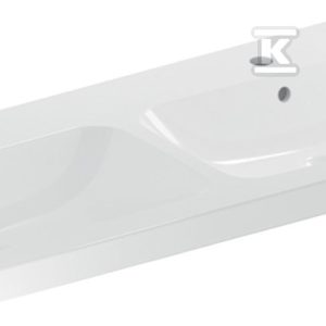 Umywalka podwójna iCon Light, 120x48x15.5cm, 2x przelew, 2x otwór na baterię, KeraTect 501.838.00.2