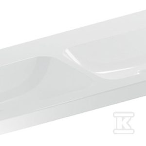 Umywalka podwójna iCon Light, 120x48x15.5cm, bez przelewu, bez otworu na baterię, KeraTect 501.838.00.8