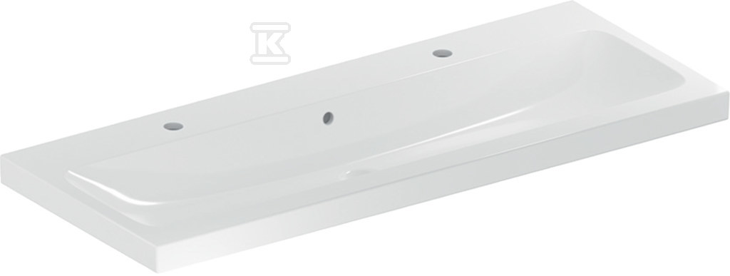 Umywalka iCon Light, 120x48x16 cm, z przelewem, 2 otwory na baterię, KeraTect 501.837.00.2 - obrazek 1