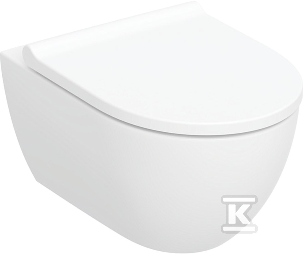 Zestaw miski WC wiszącej Acanto, lejowa, 36x38.5x53cm, TurboFlush, KeraTect, z deską wolnoopadającą, mocowanie od góry 502.774.00.8 - obrazek 1