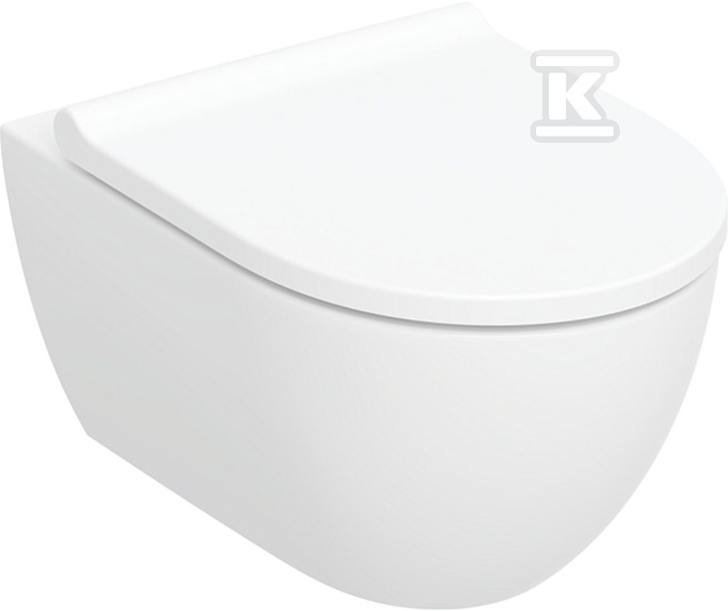 Zestaw miski WC wiszącej Acanto, lejowa, 36x38.5x53cm, TurboFlush, deska wolnoopadająca, ukryte mocowania 502.774.00.1 - obrazek 1