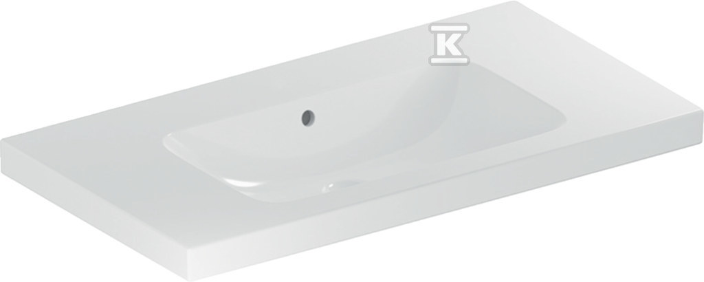 Umywalka iCon Light, 90x48x16 cm, z przelewem, bez otworu, powierzchnia odkładcza, KeraTect 501.840.00.4 - obrazek 1
