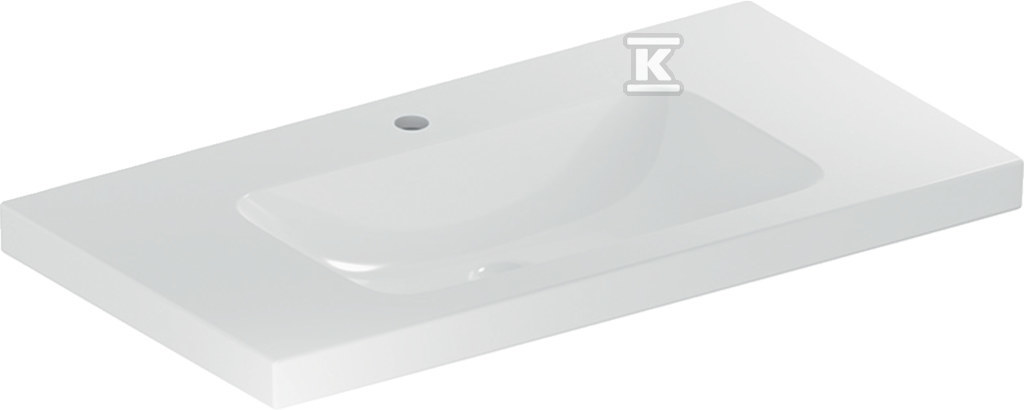 Umywalka iCon Light, 90x48x16 cm, bez przelewu, otwór na baterię, powierzchnia odkładcza, KeraTect 501.840.00.6 - obrazek 1