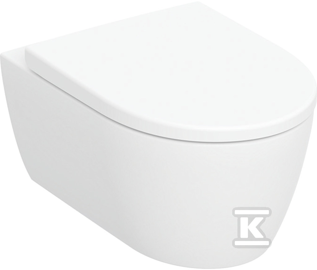 Miska WC wisząca iCon, 35.5x53x37.5cm, Rimfree, KeraTect, z deską wolnoopadającą, ukryte mocowania 501.664.00.8 - obrazek 1