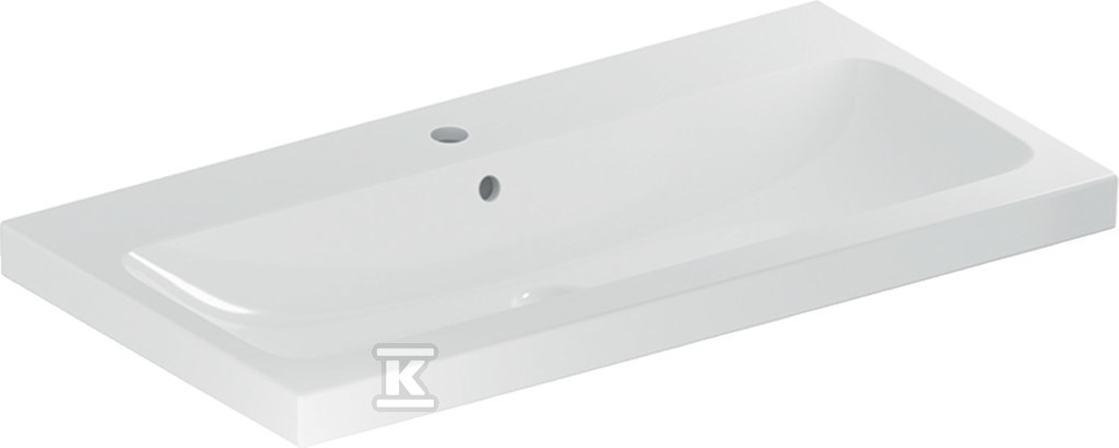 Umywalka iCon Light, 90x48x16 cm, z przelewem, otwór na baterię, KeraTect 501.836.00.2 - obrazek 1