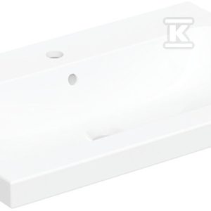 Umywalka nablatowa iCon Light, 75x48x16 cm, z przelewem, otwór na baterię, KeraTect 501.848.00.2