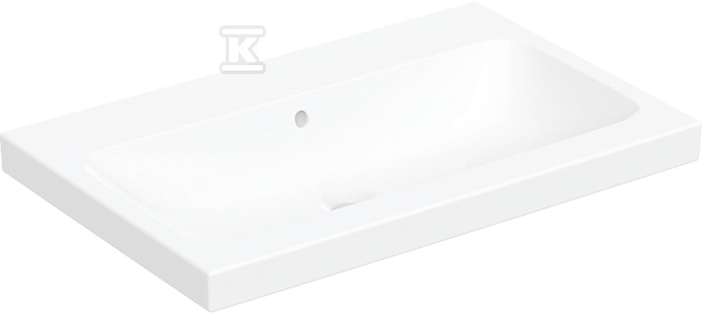 Umywalka nablatowa iCon Light, 75x48x16 cm, z przelewem, bez otworu, KeraTect 501.848.00.4 - obrazek 1