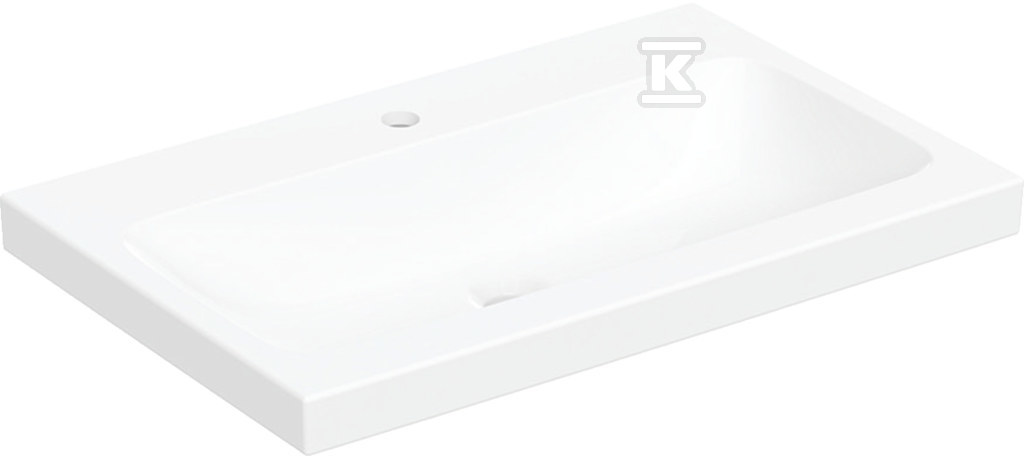 Umywalka nablatowa iCon Light, 75x48x16 cm, bez przelewu, otwór na baterię, KeraTect 501.848.00.6 - obrazek 1