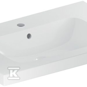 Umywalka iCon Light, 75x48x16 cm B75cm, H16cm, T48cm, z przelewem, otwór na baterię, powierzchnia odkładcza, KeraTect 501.839.00.2