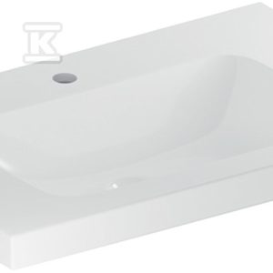 Umywalka iCon Light, 75x48x16 cm, bez przelewu, otwór na baterię, powierzchnia odkładcza, KeraTect 501.839.00.6