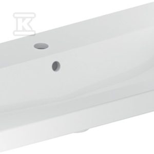 Umywalka iCon Light, 75x42x17 cm, z przelewem, otwór na baterię, KeraTect, krótka 501.842.00.2
