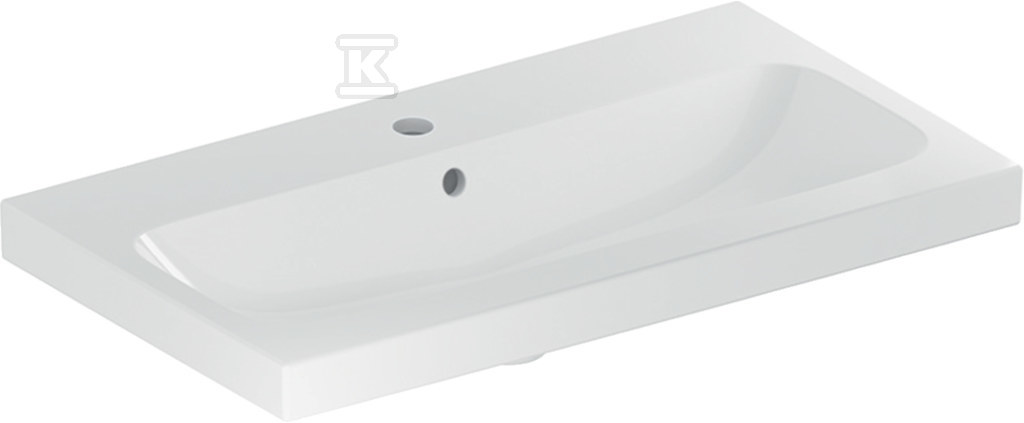 Umywalka iCon Light, 75x42x17 cm, z przelewem, otwór na baterię, KeraTect, krótka 501.842.00.2 - obrazek 1