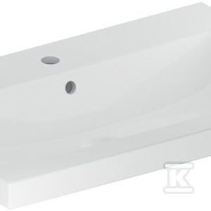 Umywalka iCon Light, 75x48x16 cm, z przelewem, otwór na baterię, KeraTect 501.835.00.2