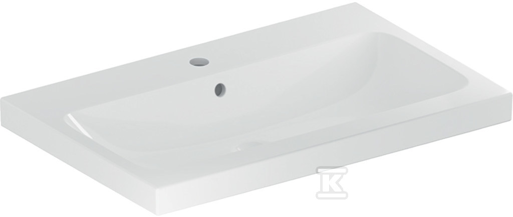 Umywalka iCon Light, 75x48x16 cm, z przelewem, otwór na baterię, KeraTect 501.835.00.2 - obrazek 1