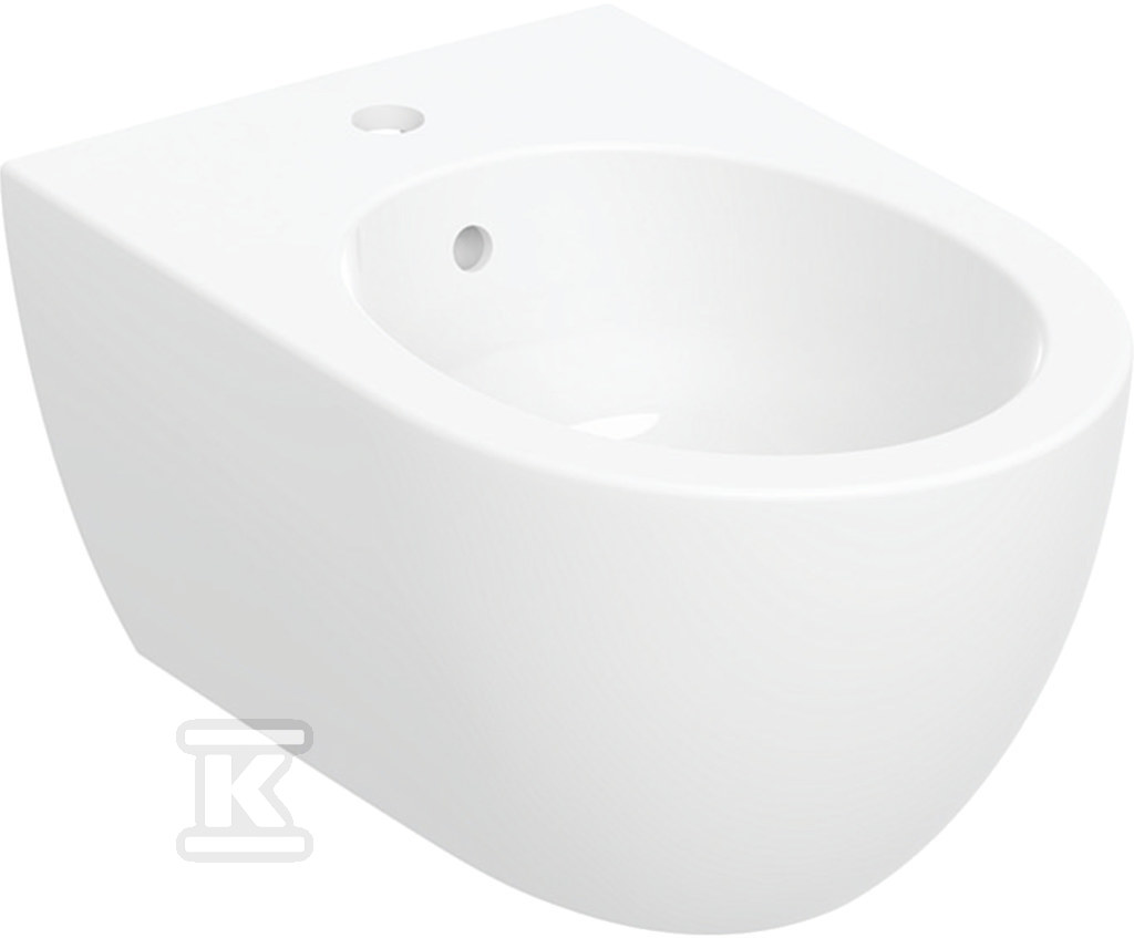 Bidet wiszący Acanto, B35.5cm, H27.5cm, T53cm, z przelewem, otwór na baterię, KeraTect 502.825.00.8 - obrazek 1