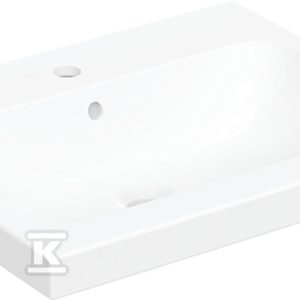 Umywalka nablatowa iCon Light, 60x48x16 cm, z przelewem, otwór na baterię, KeraTect 501.847.00.2