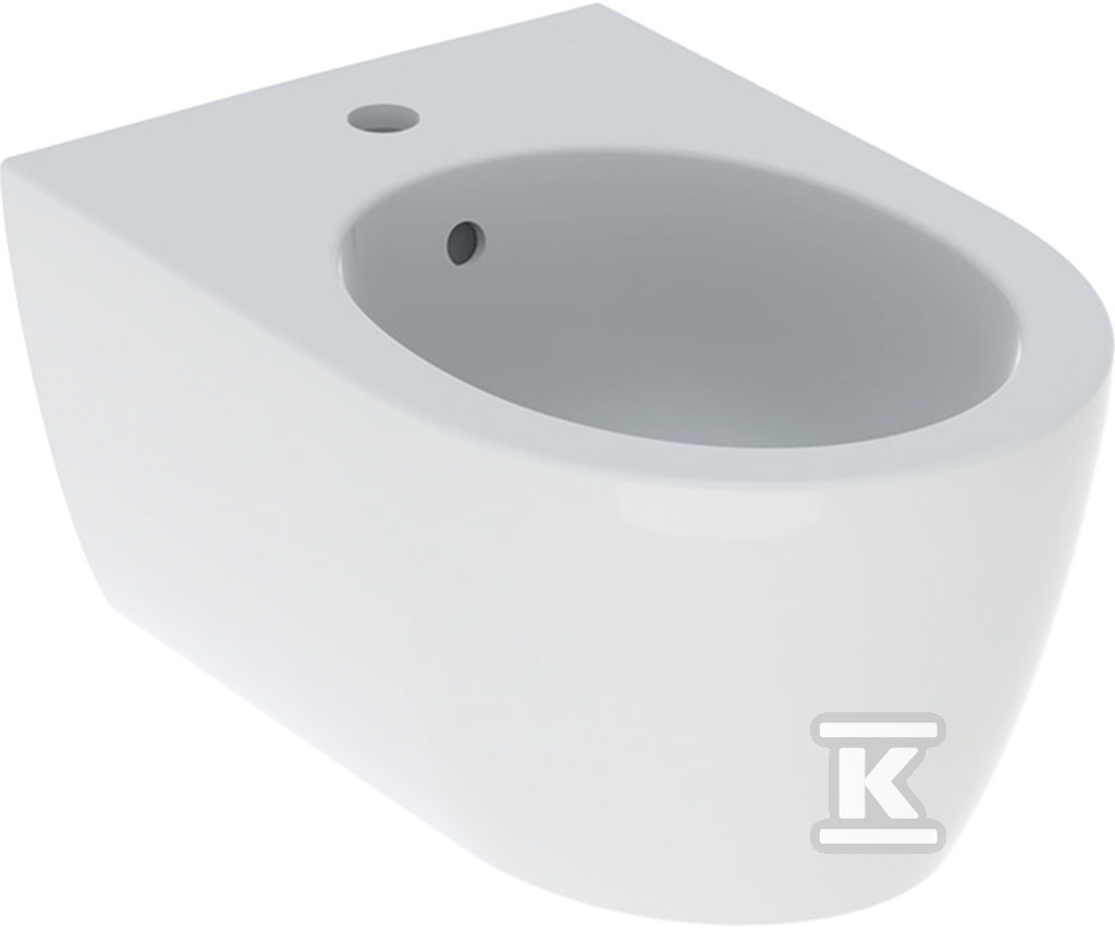 Bidet wiszący iCon, 35.5x53x30 cm, z przelewem, otwór na baterię, ukryte mocowania, KeraTect 501.898.00.8 - obrazek 1