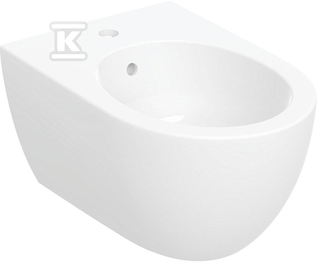 Bidet wiszący Acanto, B35.5cm, H27.5cm, T53cm, z przelewem, otwór na baterię 502.825.00.1 - obrazek 1