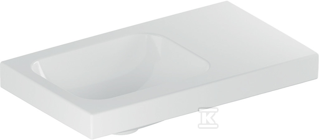 Umywalka kompaktowa iCon Light, 53x31x13 cm, biała, KeraTect, bez przelewu, bez otworu na baterię, powierzchnia odkładcza po prawej 501.832.00.4 - obrazek 1