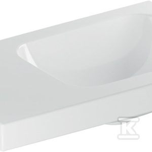 Umywalka kompaktowa iCon Light, 53x31x13 cm, biała, KeraTect, bez przelewu, bez otworu na baterię, powierzchnia odkładcza (lewa) 501.833.00.4 Umywalka kompaktowa iCon Light, 53x31x13 cm, biała, KeraTect, bez przelewu, bez otworu na baterię, powierzchnia odkładcza (lewa) 501.833.00.4
