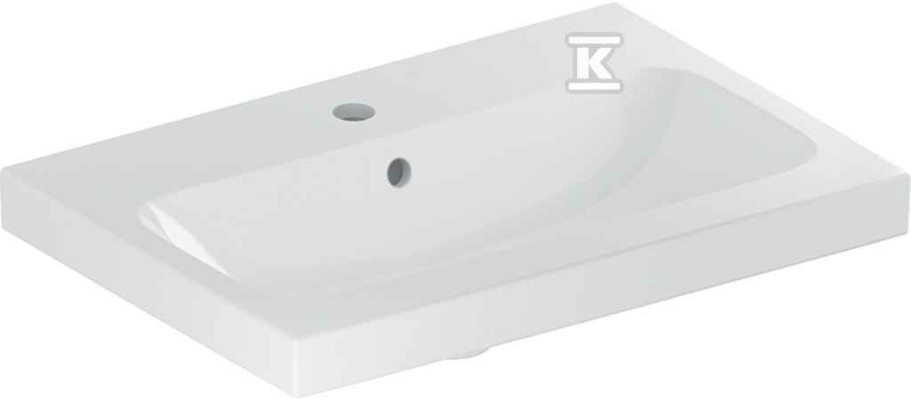 Umywalka iCon Light, 60x17x42 cm, z przelewem, otwór na baterię, KeraTect, krótka 501.841.00.2 - obrazek 1