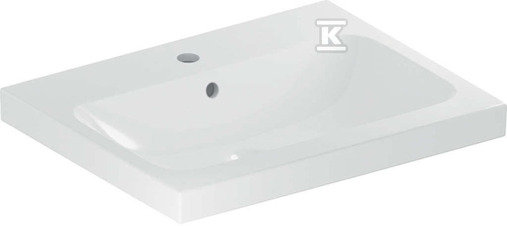 Umywalka iCon Light, 60x16x48 cm, z przelewem, otwór na baterię, KeraTect 501.834.00.2 - obrazek 1