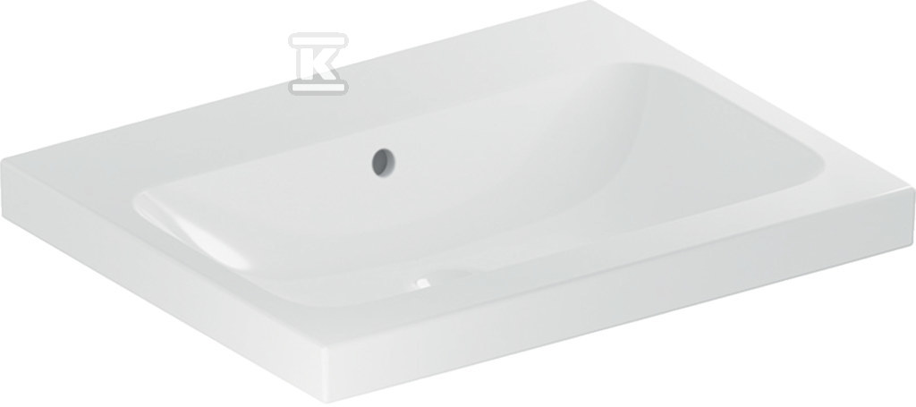 Umywalka iCon Light, 60x16x48 cm, z przelewem, bez otworu na baterię, KeraTect 501.834.00.4 - obrazek 1