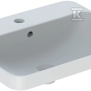 Variform Umywalka wpuszczana w blat, prostokątna, B55cm, H17.8cm, T45cm, z przelewem, z otworem na baterię, szkliwiony spód, KeraTect 500.741.00.2 Variform Umywalka wpuszczana w blat, prostokątna, B55cm, H17.8cm, T45cm, z przelewem, z otworem na baterię, szkliwiony spód, KeraTect 500.741.00.2